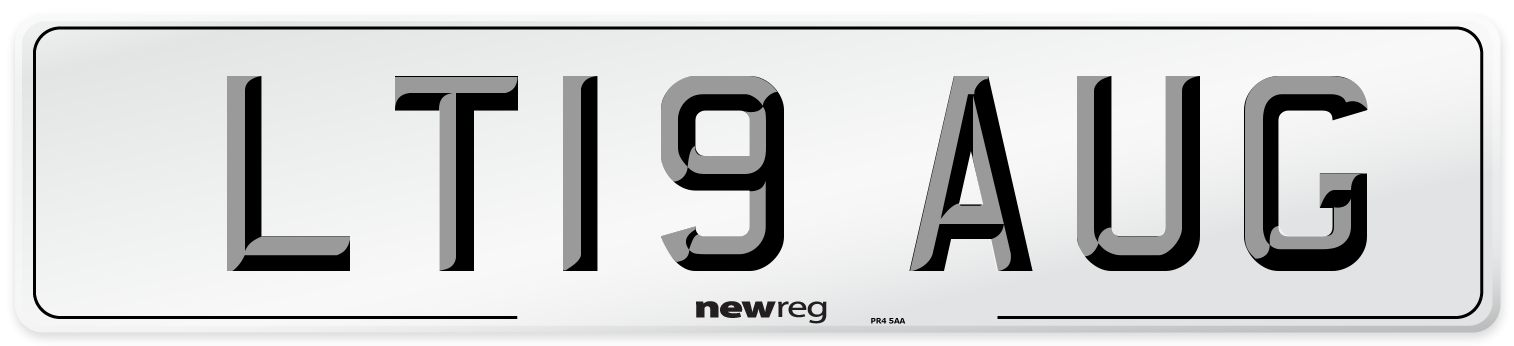 LT19 AUG Number Plate from New Reg